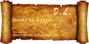 Donáth Lilla névjegykártya